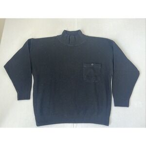 Byblos Vintage Men's Wool Pocket Sweater Italy 52 L Black